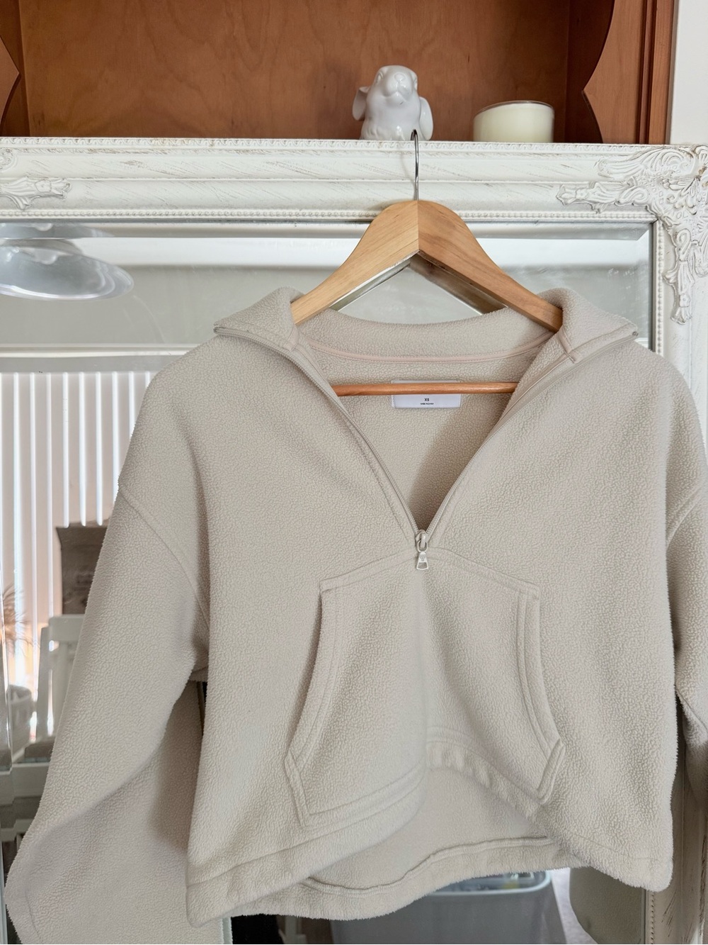 Aritzia TNA Polar Fleece Quarter Zip Crop Sweater - Picture 2 of 6